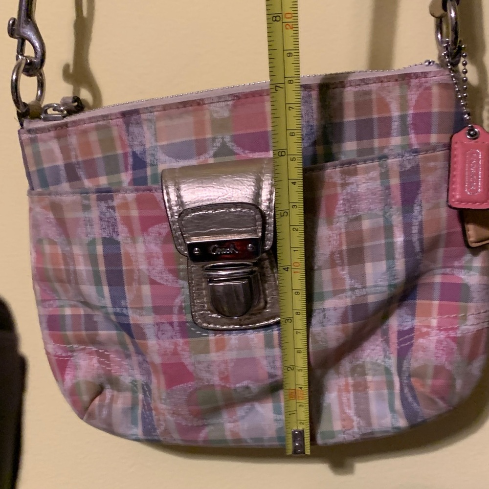 Coach Poppy Madras Plaid Sequined crossbody bag - Picture 5 of 10